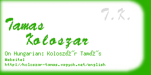 tamas koloszar business card